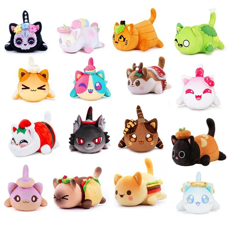 25cm Kawaii Santa Cat Plush Unicorn Pumpkin Sailor Moon Cat Plush Toys for Christmas Kids Halloween Gifts