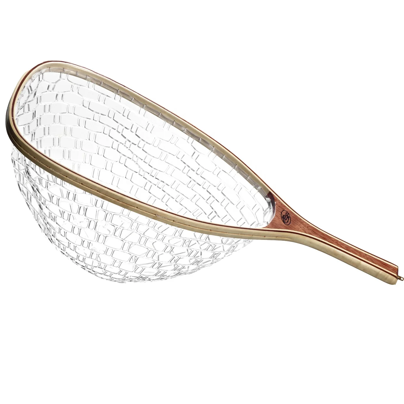 Fly Fishing Landing Net Soft Rubber Mesh Trout Net Catch Wood Net (Square Head)