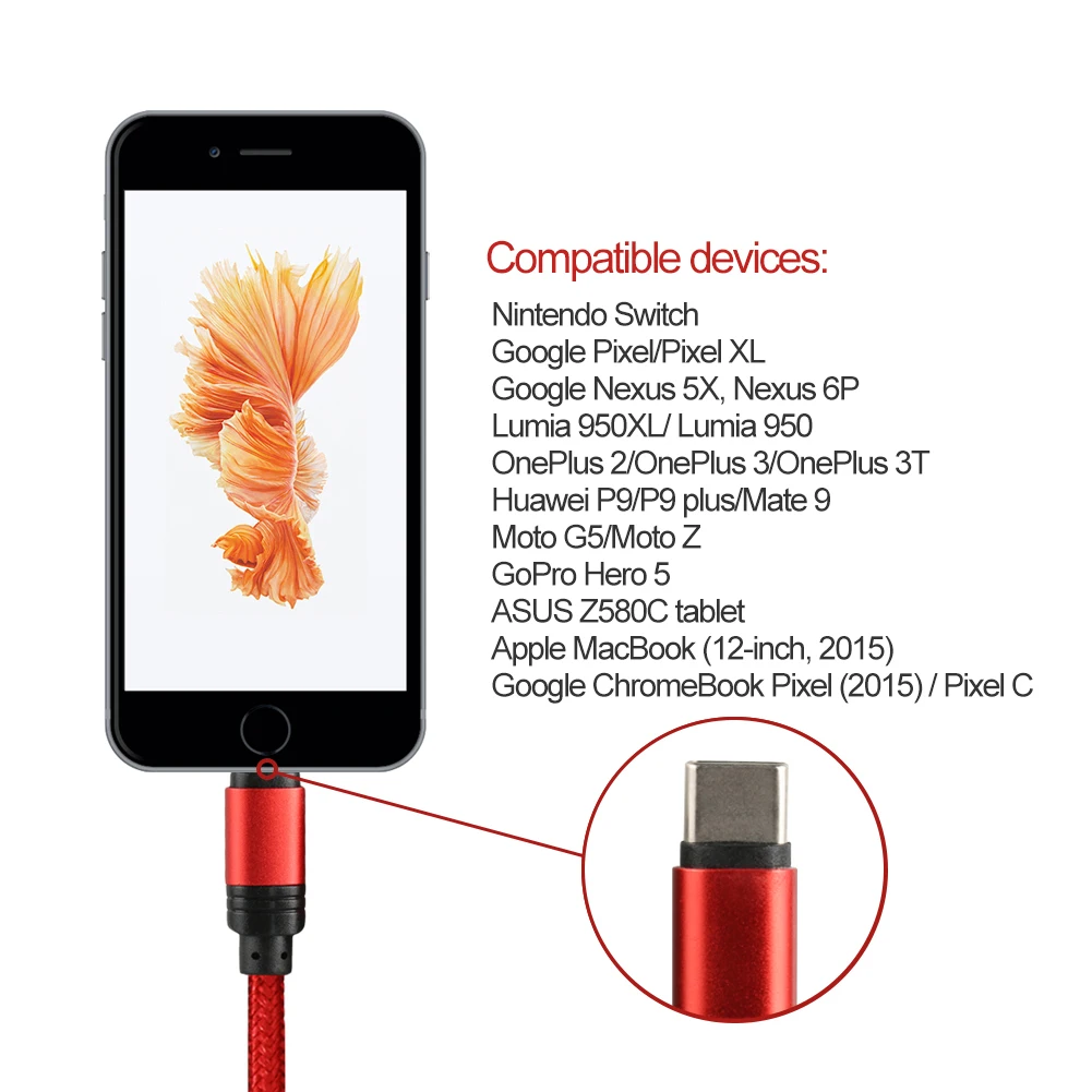 Оптовая продажа Фабричный нейлоновый Плетеный usb кабель для зарядки USB типа