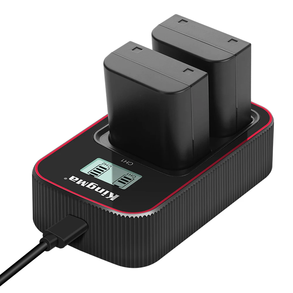 KingMa BLX1 аккумуляторной батареи (2 штуки в упаковке) и USB двойное зарядное устройство для цифровой камеры Olympus BLX-1 и Olympus OM системы OM-1