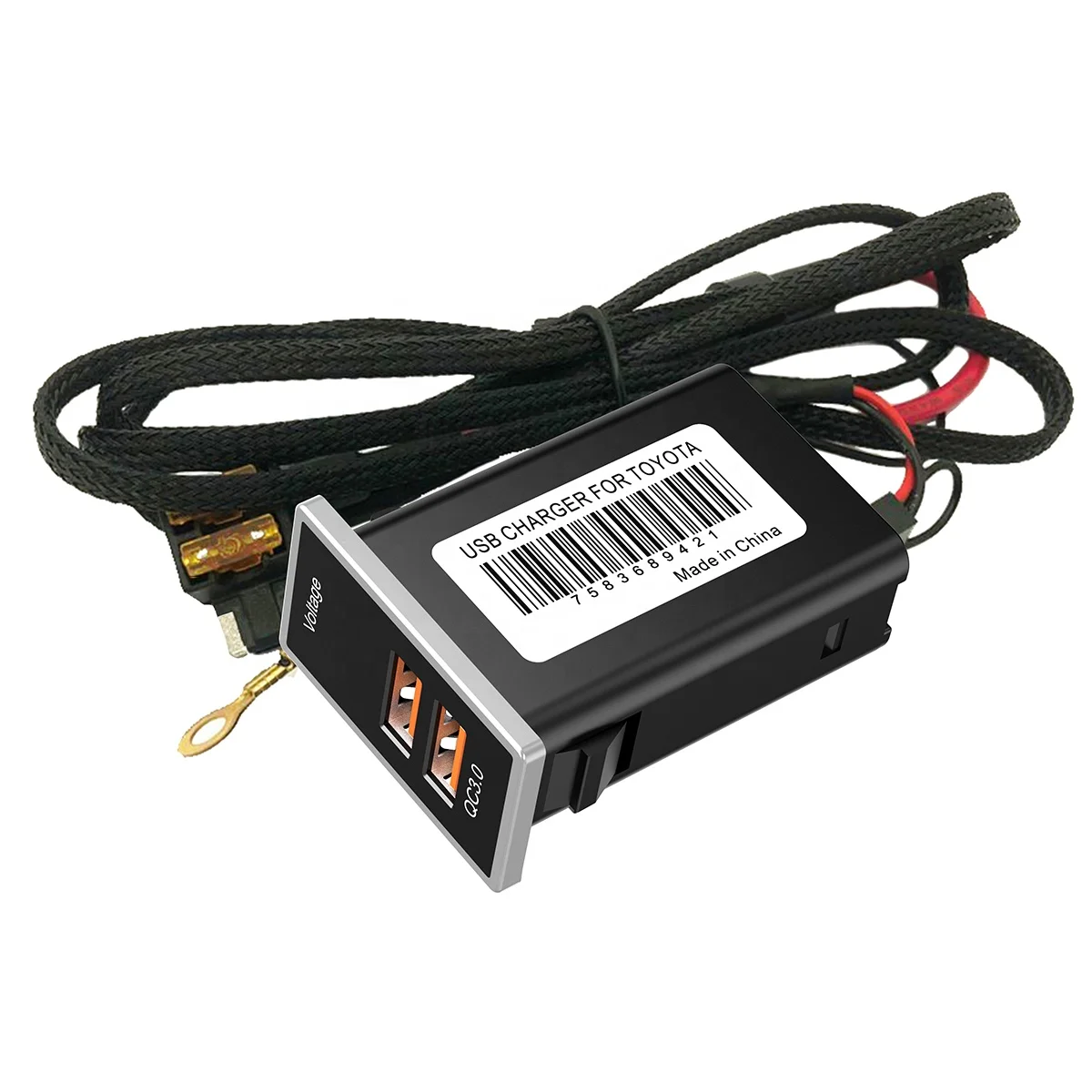 CHELINK Car Charging Accessories Dual USB Car Charger Adapter with Digital Voltmeter for Old Toyota Model