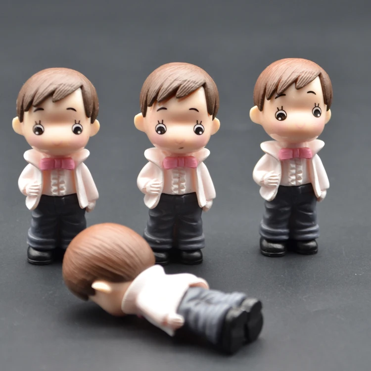 miniature kids toys 2024 little people lovely handsome cartoon wedding dolls man boy figurine small resin crafts baby children