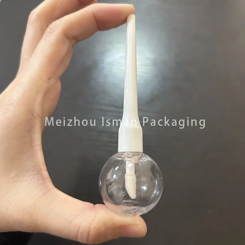 Hot empty cute pink white clear lollipop lip balm lipgloss packaging unique candy lip gloss containers tube with wands 6ml 10ml