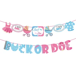 Factory wholesale baby shower decorations gender reveal banner buck or doe paper banner