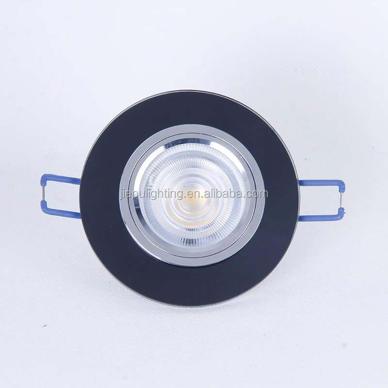 black color round aluminum  double circle GU 5.3 crystal downlight fixture for home use