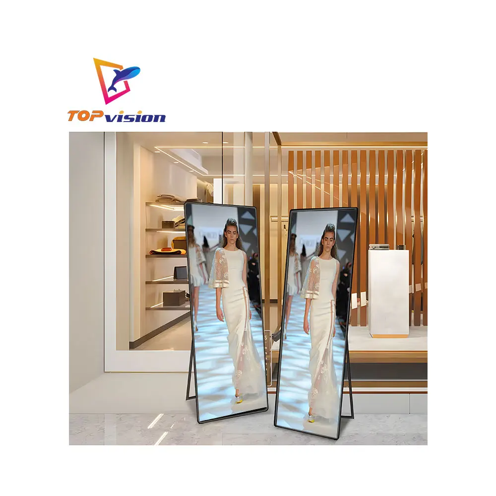 TOPvision полноцветный Hd постер напольный P2.5 светодиодный портативный рекламный экран