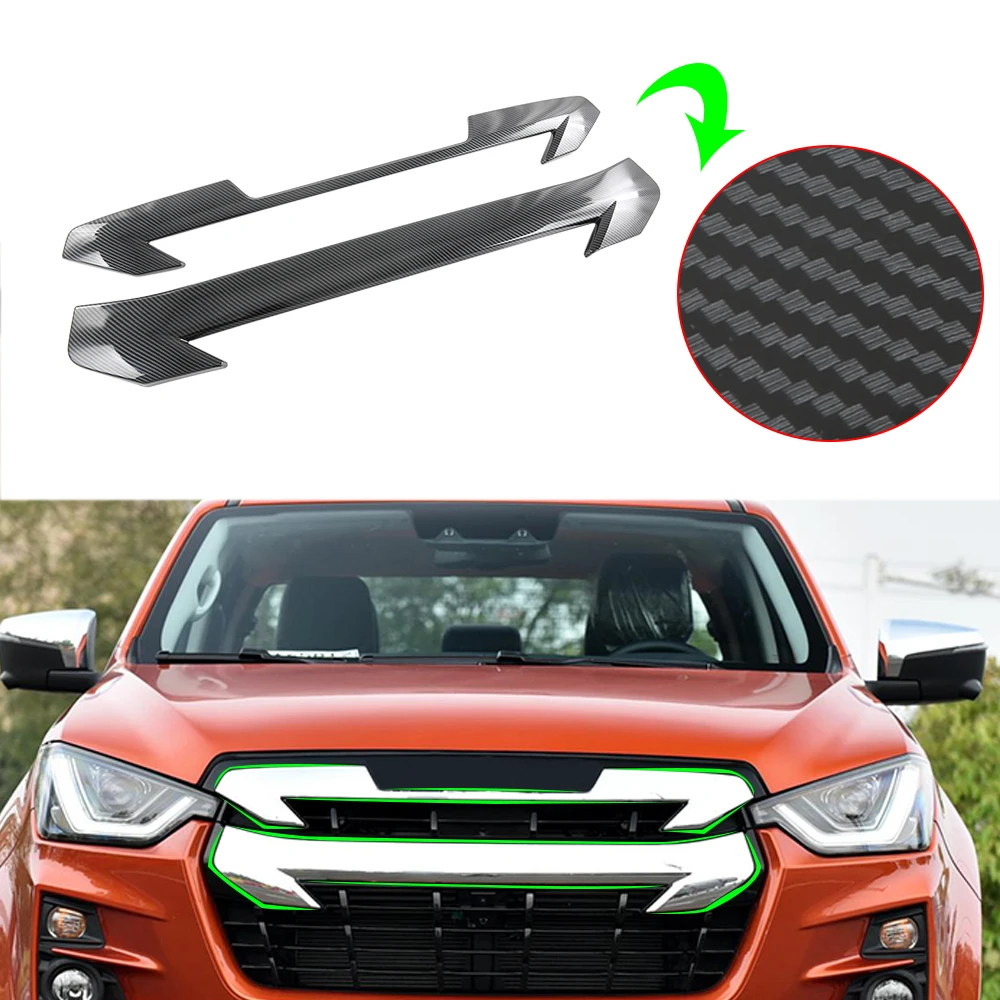 ABS Car Accessories Middle Mesh Trims Middle Front Grill Grille Cover Frame Decoration Exterior For Isuzu D-MAX 2021