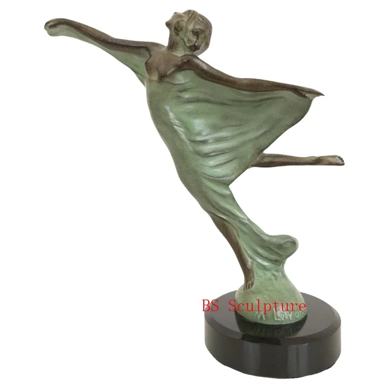 casting bronze modern life size dancing lady statue sculpture