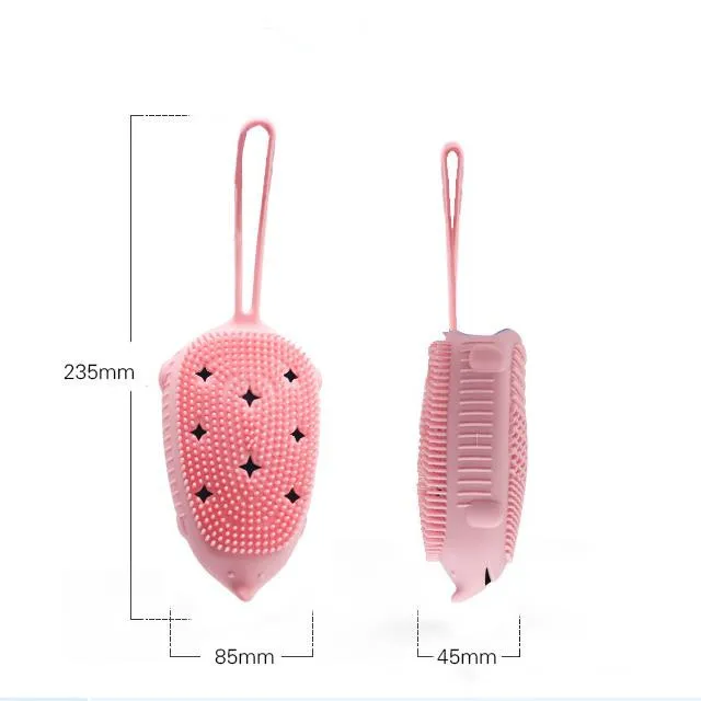 bathing with gel towel scrubber bath massage body silicone bath brush
