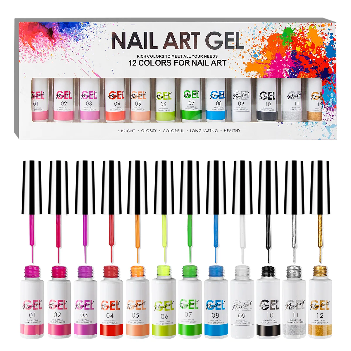 Line Gel UV Gel Led Painting  Polish Set  Private Label OEM Nail Box Kit Gel 3D Nail Art Liner Designs  painting