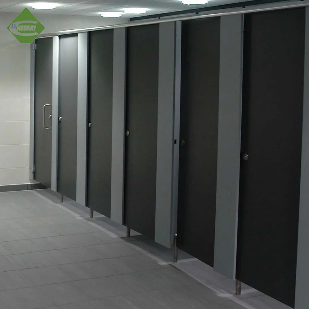 Commercial Phenolic Core Shower Partitions Restroom Partition Toilet Cubicles Stalls Hpl Panel Public Toilet Divider Wall