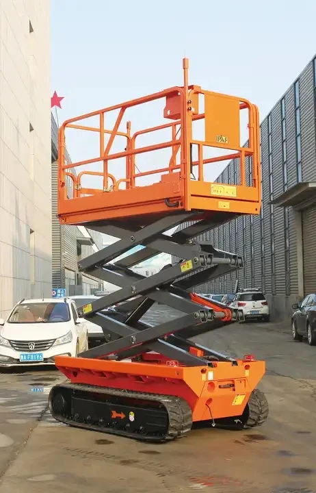 Легкий гидравлический станок 6 м 8 м 10 м на гусеничном станке, простой в эксплуатации ножничный подъемный стол