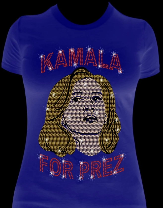 Hot sale heat press dtf wholesale rhinestone vinyl Kamala Harris template heat transfer stickers