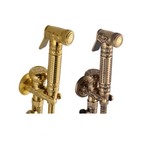 ABS Portable Glod Toilet Wall Mounted Mixer Shattaf Bidet Shower Sprayer