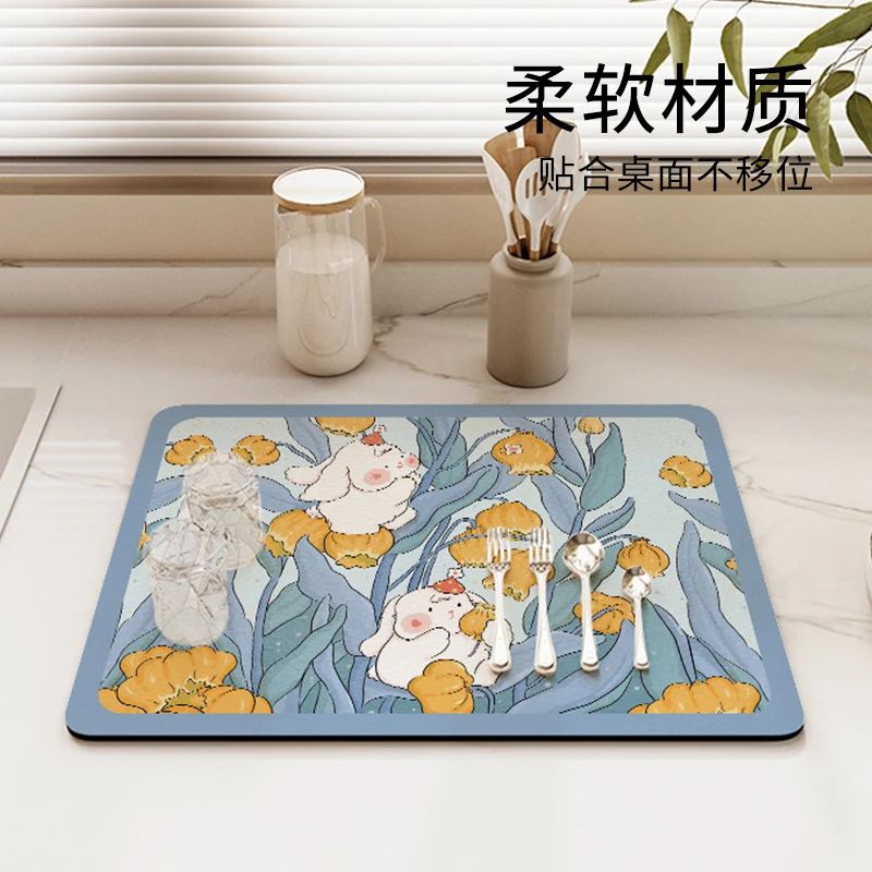 Factory Direct 2023 New design kitchen drying mat silicone dish drying mat