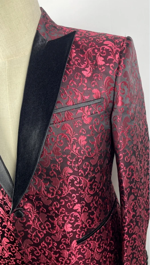 Custom Violet Slim Men Fashion Suit  Peaked Lapel One Button Groom Prom Wedding Dress Tailored Made Tuxedo