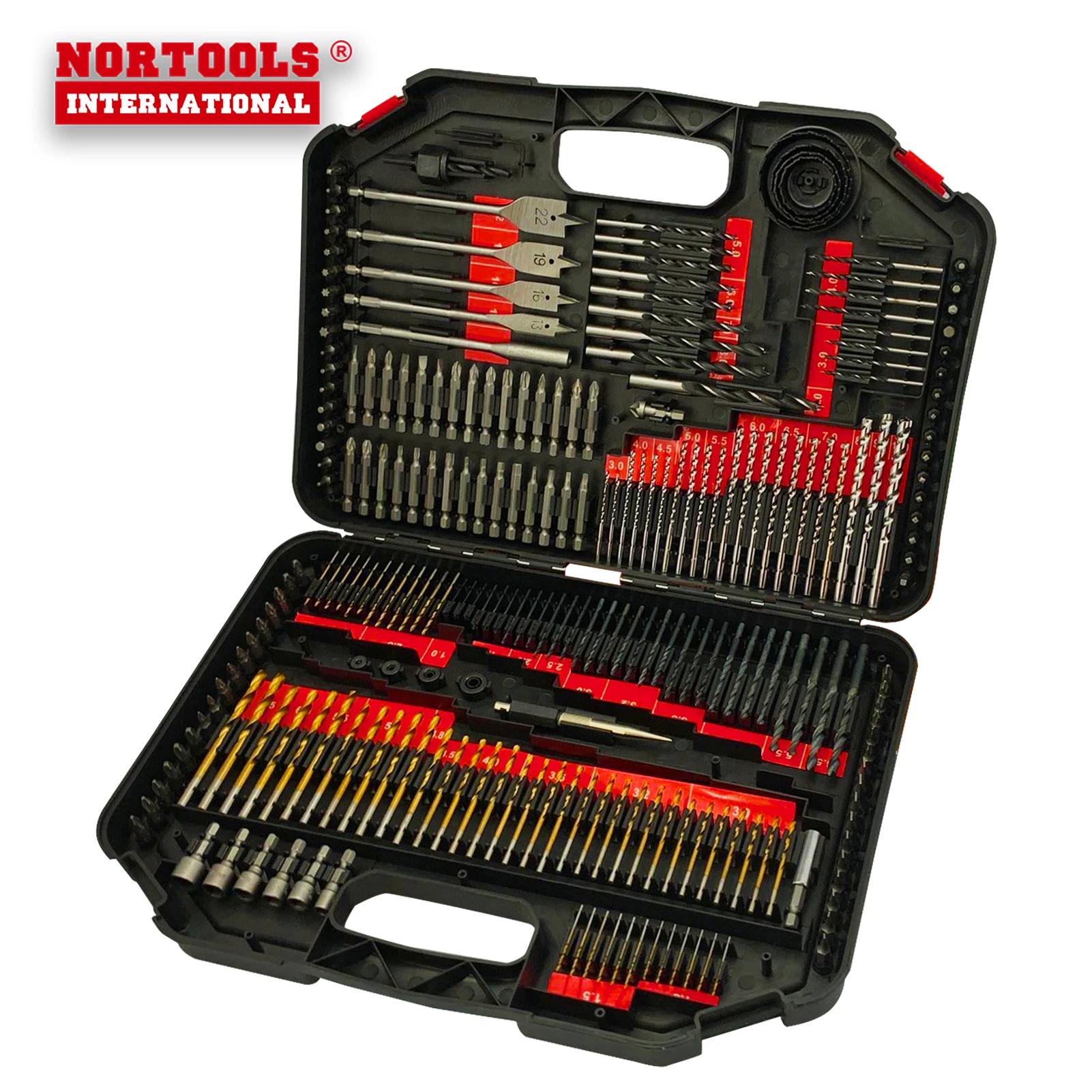 246pcs HSS Titanium Twist Drill bits Masonry  Wood Screwdriver Bits Combination Drill Bit Set for home work