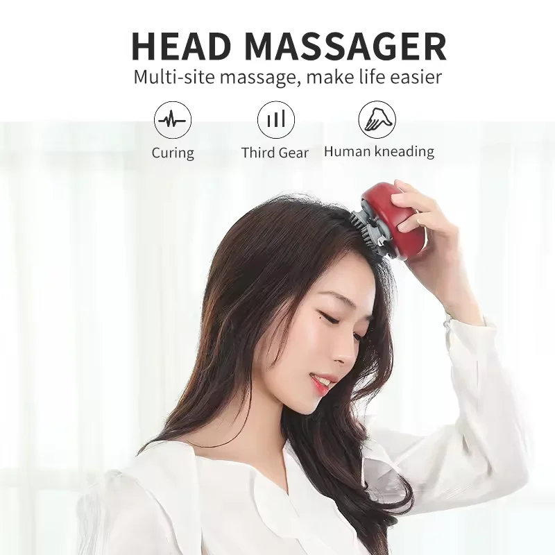 Electric Vibrating Hand Held Electric Octopus Head Scalp Massage Stimulator Brash Head Massager Machine