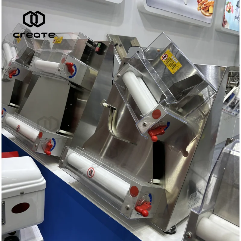 Automatic Pizza Dough Sheeter Bread dough rolling pasta flattening Tabletop 220V sheet maker 0.7-5.4mm for bakery use