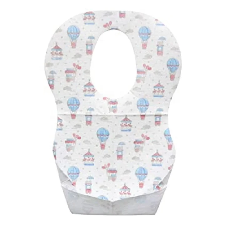 Hot sell 2022 new cartoon pattern printed Individual Package disposable baby bibs