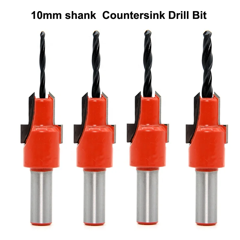 TCT Adjustable Countersink Drills for Woodworking 10mm shank 90 degree with Polit Center Drill  2.8mm-6.4mm