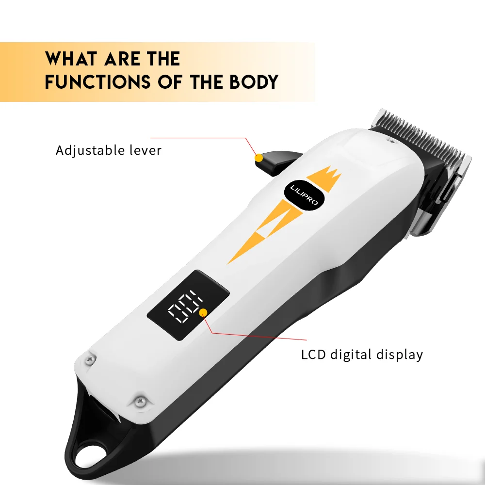 LILIPRO L20  Professional Hair Clippers for Men 7000 RPM Fade Blades Salon Best Clippers Stylist Adjustable with Smart Charge