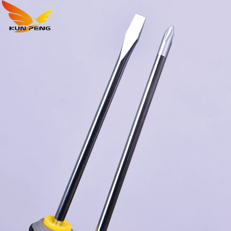 High Quality Three Color Handle Slotted Flat Blade Magnetic Screwdriver Crv Chromium Vanadium Steel Phillips Screwdriver