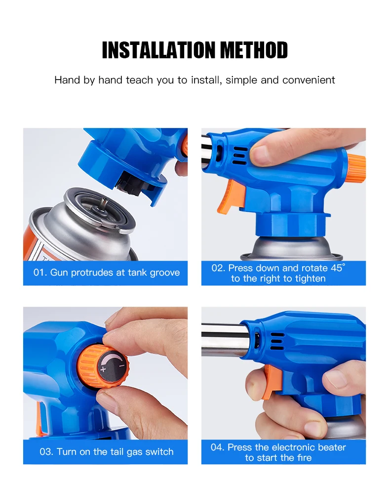 Wholesale Adjustable Flame Butane Refillable Gas Cooking Torch Burner Gas Cutting Torch Lighters Welding Kitchen Bbq Gas Torch