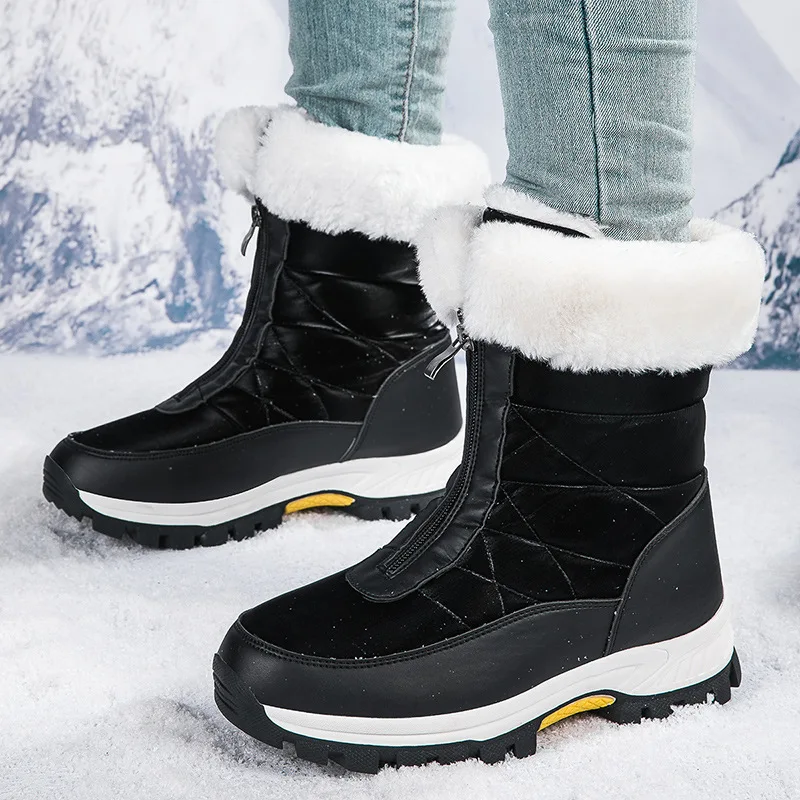 Winter warm and cold-proof casual snow boots plus velvet and thickened outdoor boots large size #36-42