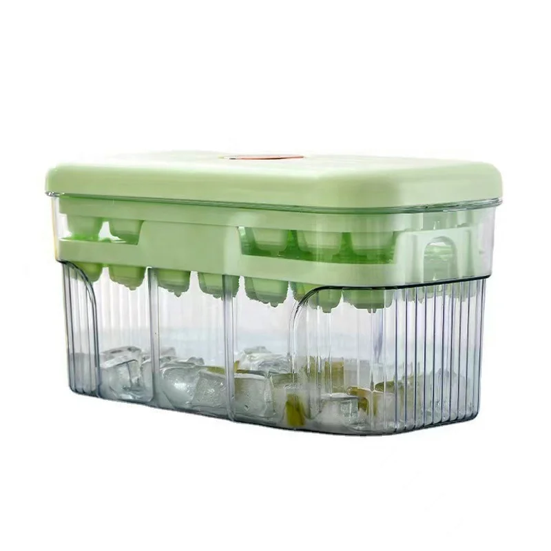 Household Kitchen Refrigerator Square Whiskey ice Maker Storage With Lid Silicone Mold Box  Molde Ice Cube Tray