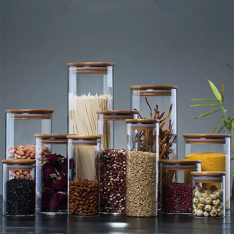 Бессвинцовый прозрачный стеклянный герметичный резервуар для хранения хлопьев креативная банка пробковые контейнеры чая кухонные банки конфет