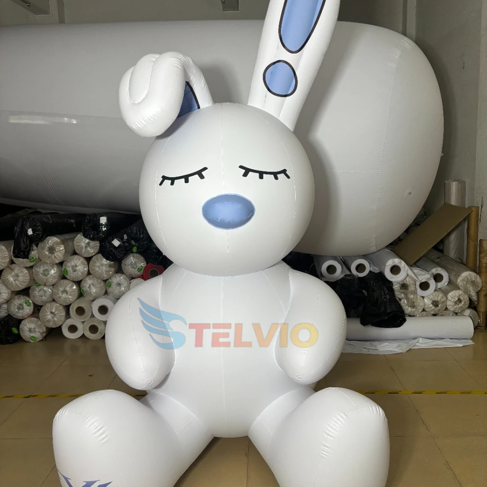 PVC Inflatable Easter Rabbit Mascot Cartoon Bunny Custom Giant Inflatable Rabbit Model For Outdoor Advertising