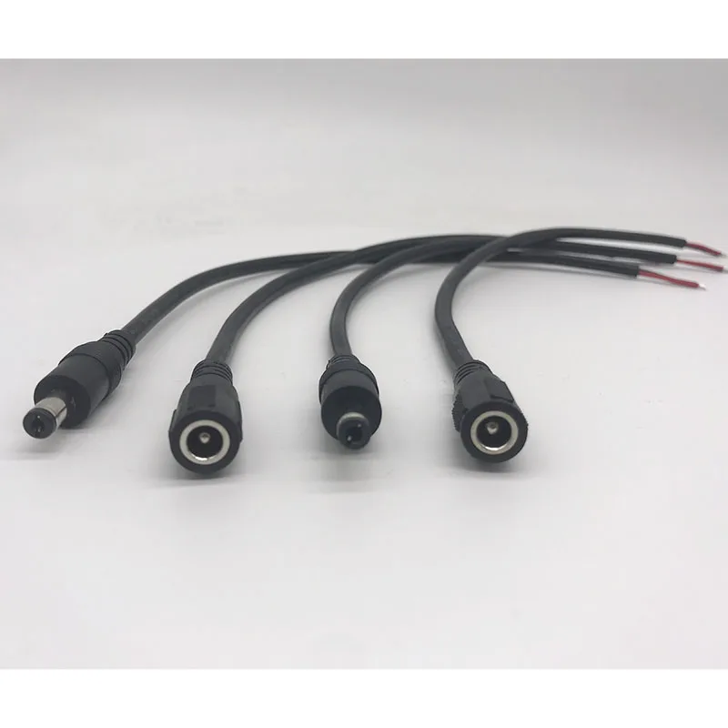 DC5.5*2.1mm 5.5*2.5mm male female 18awg 2464 DC power cable OD 5.0mm 0.75 Square 7A charging Cable 43/0.15*2C 0.3m 0.5m 1m