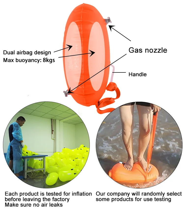 PVC Dual Airbags Safety Swimming Buoy Float Air Dry Bag Inflatable Float Lifesaving Water Sport Swim Buoyancy Bag