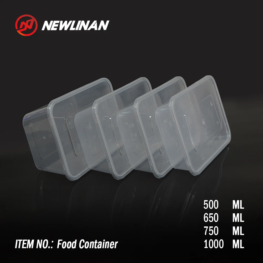 
1000ml 750ml 650ml 500ml Disposable Food Container 