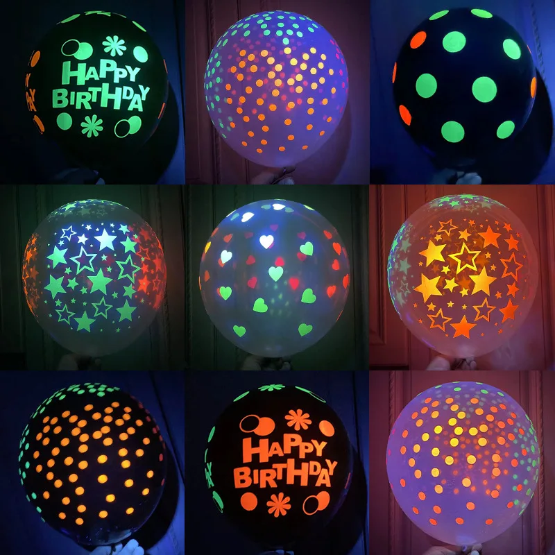 Wholesale Glow in Dark Party Neon Balloons  Blacklight Luminous Fluorescent for Birthday Wedding Supplies Party Decorations