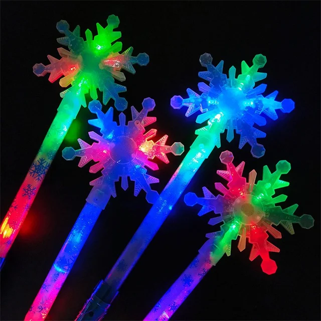 Ice Snow Magic Glowing Stick Lucky Princess Snowflake Glowing Stick Toy Elsa Birthday Gift Sparkling Fairy Stick
