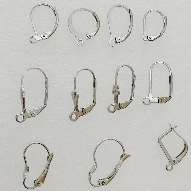 Wholesale French Stainless Steel Earring Hooks Ear Wire Earrings Fittings Earhook Safety Earring Pins Earclip for DIY Jewelry