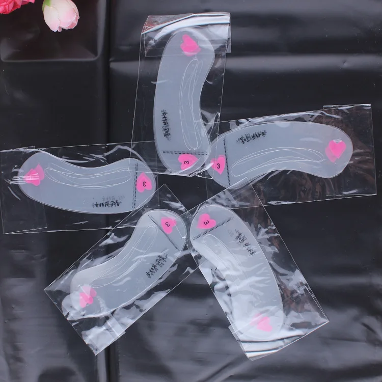 Cheap Price 3 Pcs in a Bag Mixed Design Stencil for Eyebrow Transparent New Arrival