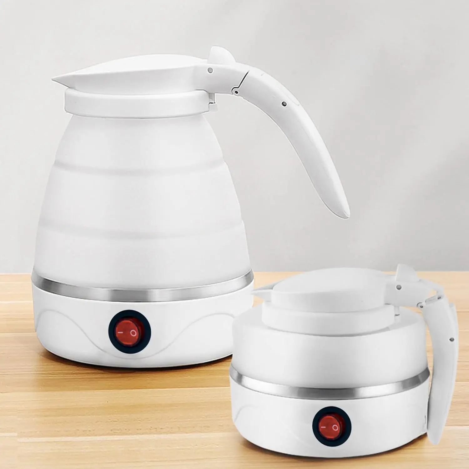 High Quality Travel Mini Stainless Steel Silicone Portable Foldable Electric Collapsible Electric Kettle Kitchen Appliances Tool