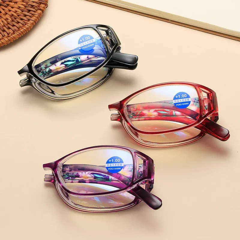 2023 clear plastic folding anti blue light manufacturer unisex square frame cheap fancy reading glasses for men women