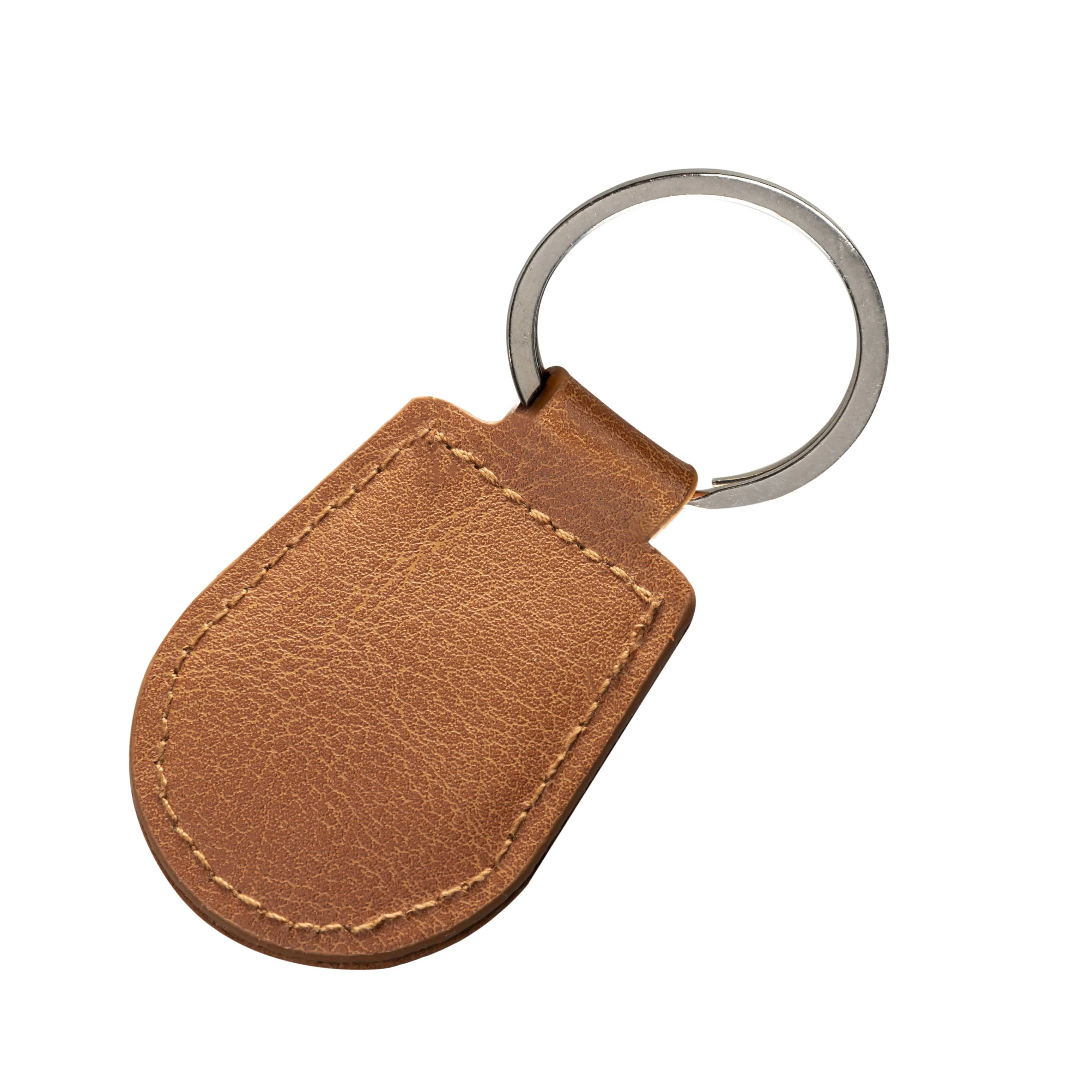 Real Leather Debossed Logo Hotel Room NFC Key Tag RFID Access Control Keychain