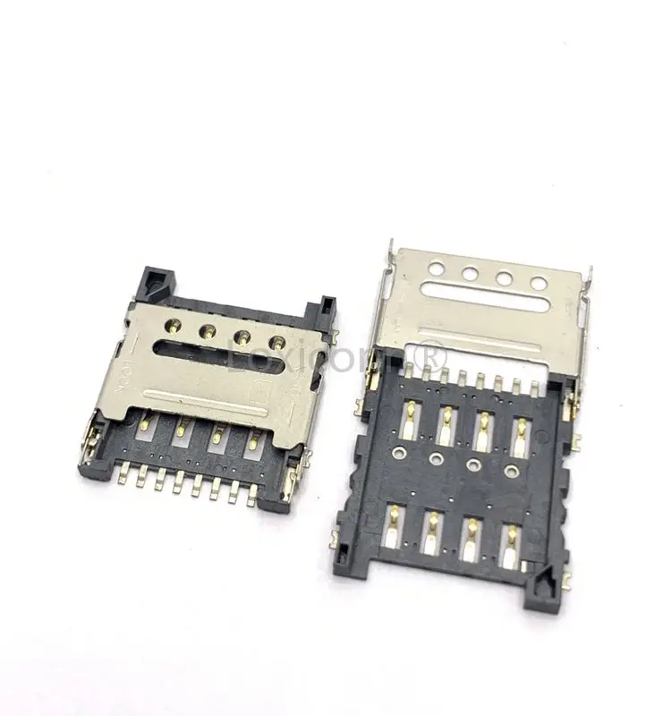 Hot sale micro sim card socket connector 3FF 8pin flip type smart memory card reader connector