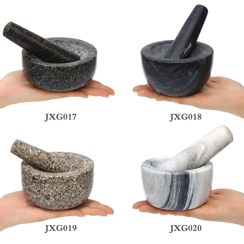 Natural Stone Small Granite Mortar And Pestle Set Black Mini Marble Stone Pestle And Mortar Granite For Kitchen Spices