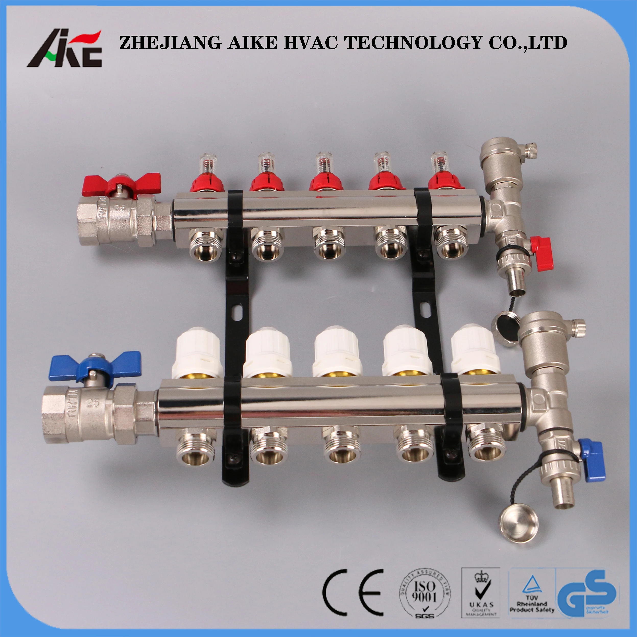 hot sale factory price brass valve kit manifold for radiant underfloor heating brass manifold