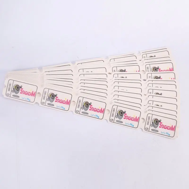 Customized Arcade Game Raffle Redemption Ticket Printing