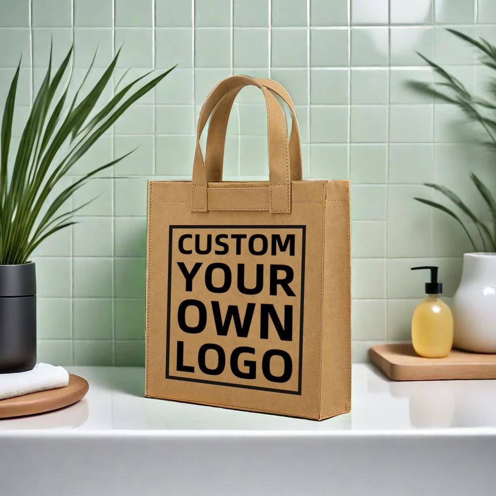 Custom Luxury Shopping Tote Bag Retail Hard Kraft Paper Bag With Your Own Logo