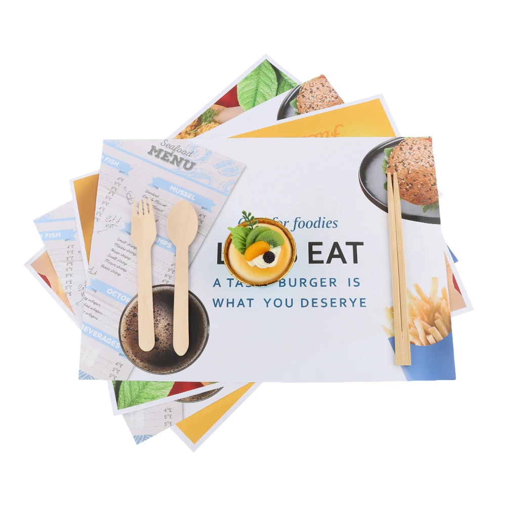 Wholesale Disposable Printed Custom Paper Tablemat Placemats Paper For Restaurant Dining Table