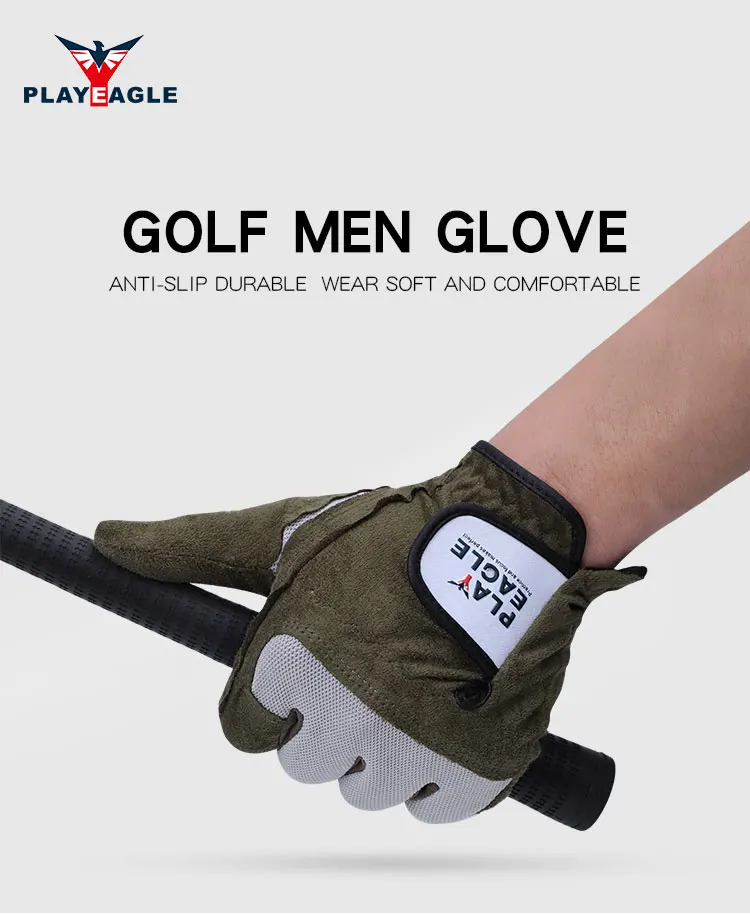 PLAYEAGLE Breathable Soft Microfibre Left Hand Golf Gloves Outdoor Sport Glove for Men