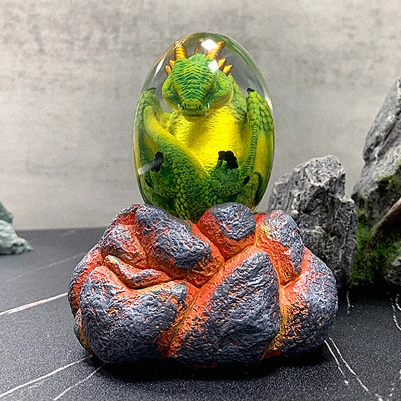 Resin Dragon Egg Crafts Luminous transparent ornaments animal statue folk crafts desk decoration